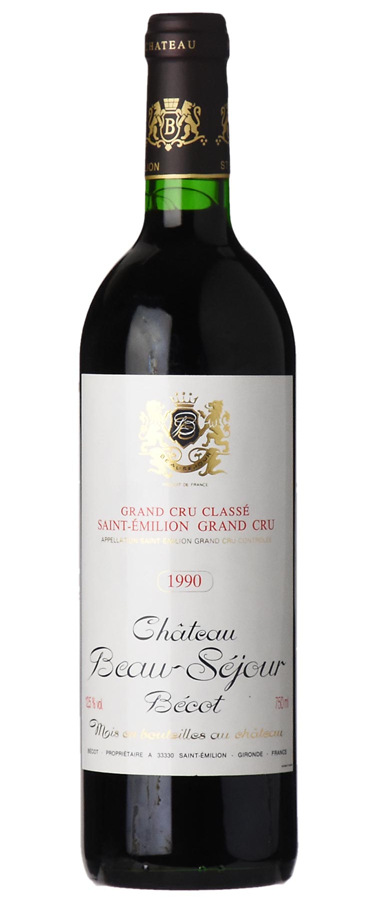 CHATEAU BEAU SEJOUR BECOT RED WINE GRAND CRU CLASSE FRANCE 1990 WINE