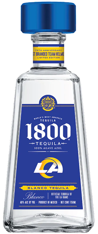1800 TEQUILA SILVER OFFICIAL RAMS BOTTLE 750ML LIQ