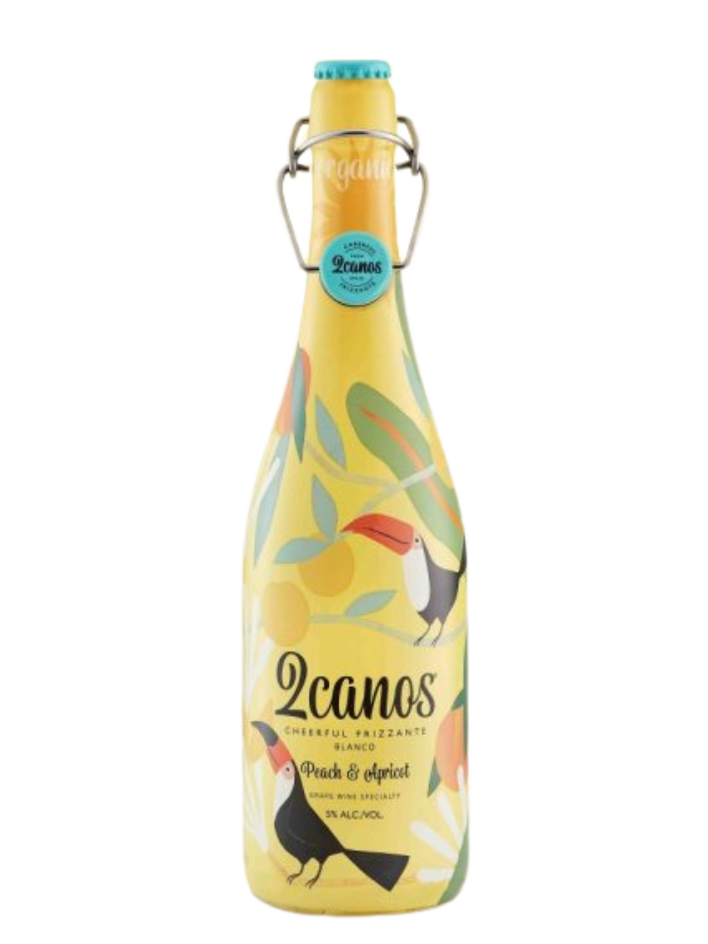 2 CANOS CHEERFUL FRIZZANTE BLANCO PEACH APRICOT FLAVOR SPAIN 750ML