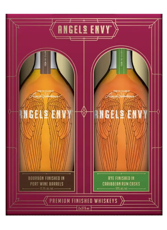 ANGELS ENVY BOURBON & RYE WHISKEY 2X375ML GIFT PACK LIQ