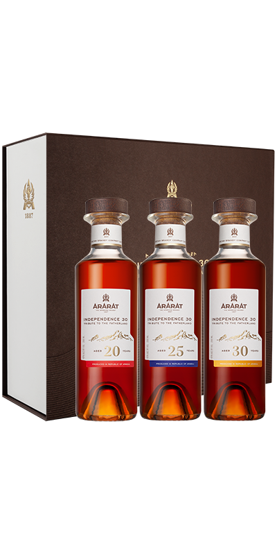ARARAT BRANDY INDEPENDENCE 30 TRIBUTE TO THE FATHERLAND ARMENIA (20, 25, 30YR) 3X200ML Spirits
