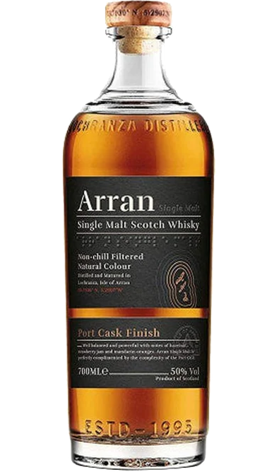 ARRAN MALT SCOTCH SINGLE MALT PORT CASK FINISHED 100PF 700ML Spirits