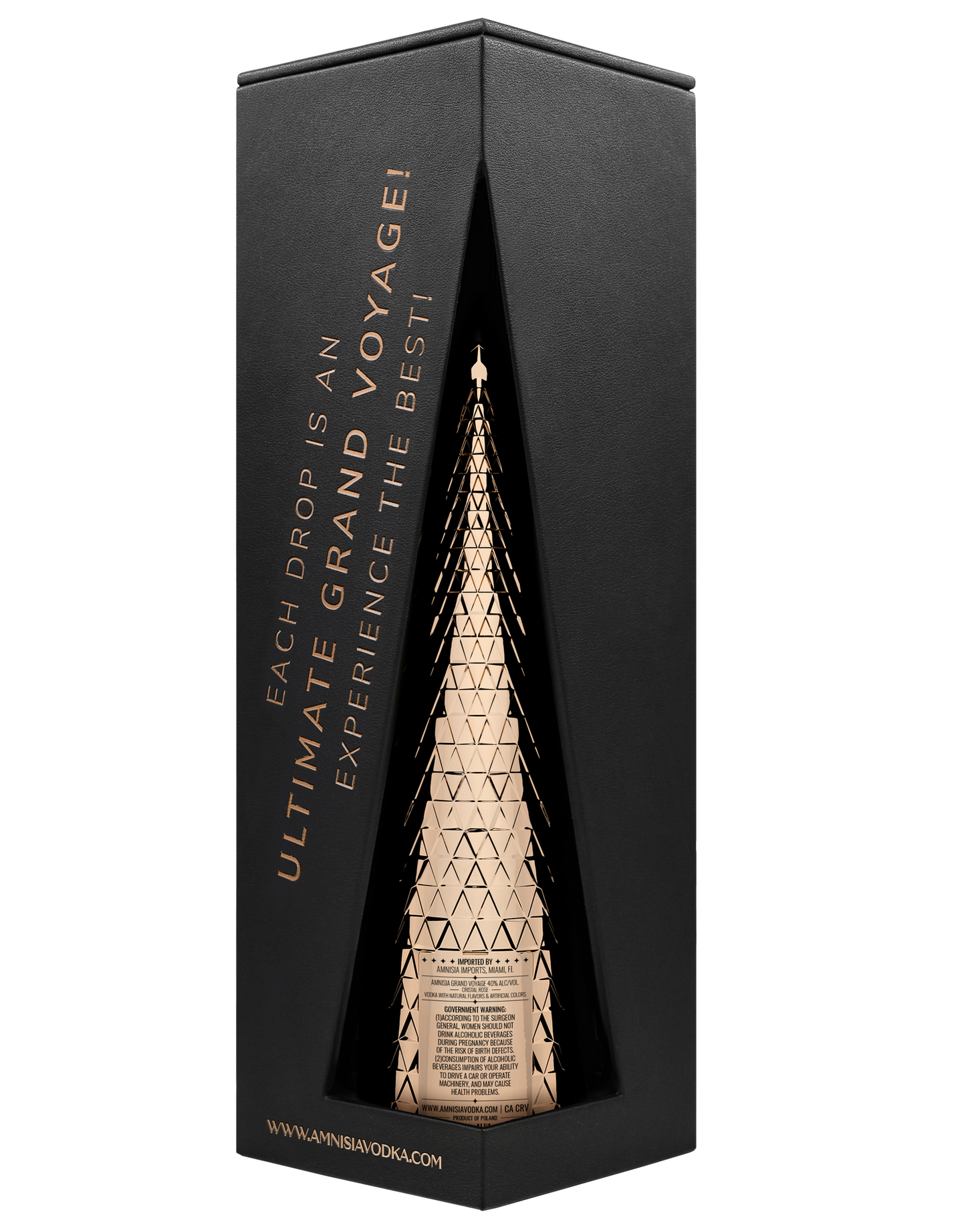 AMNISIA VODKA GRAND VOYAGE CRISTAL ROSE WITH GIFT BOX HANDCRAFTED POLAND 1LI LIQ