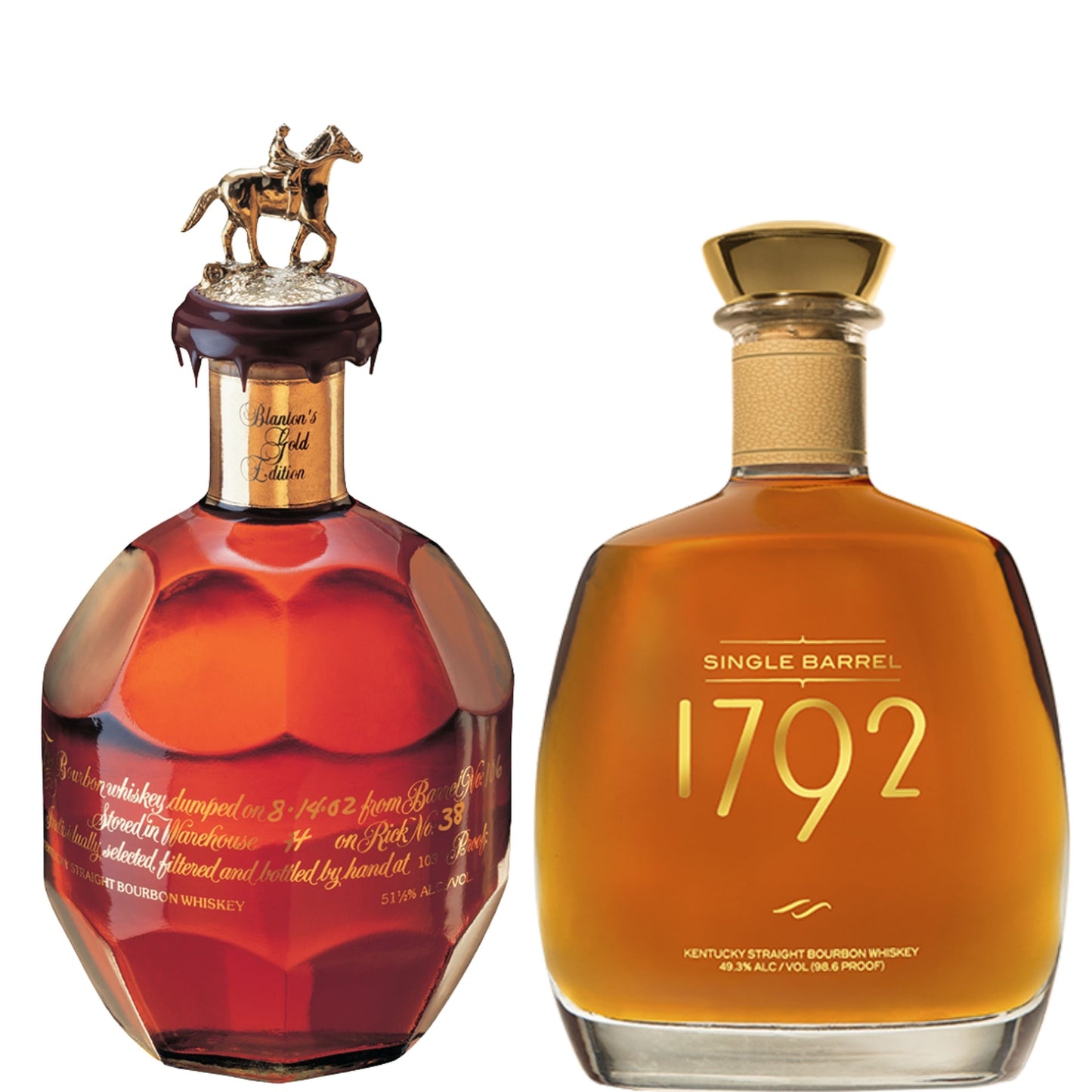 Blantons Bourbon Gold Single Barrel Selection + 1792 Bourbon Single Barrel Selection 750ML