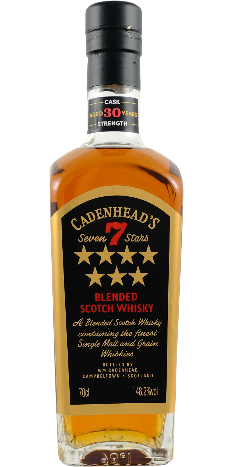 CADENHEADS SEVEN STARS SCOTCH BLENDED CASK STRENGTH 30YR 700ML LIQ