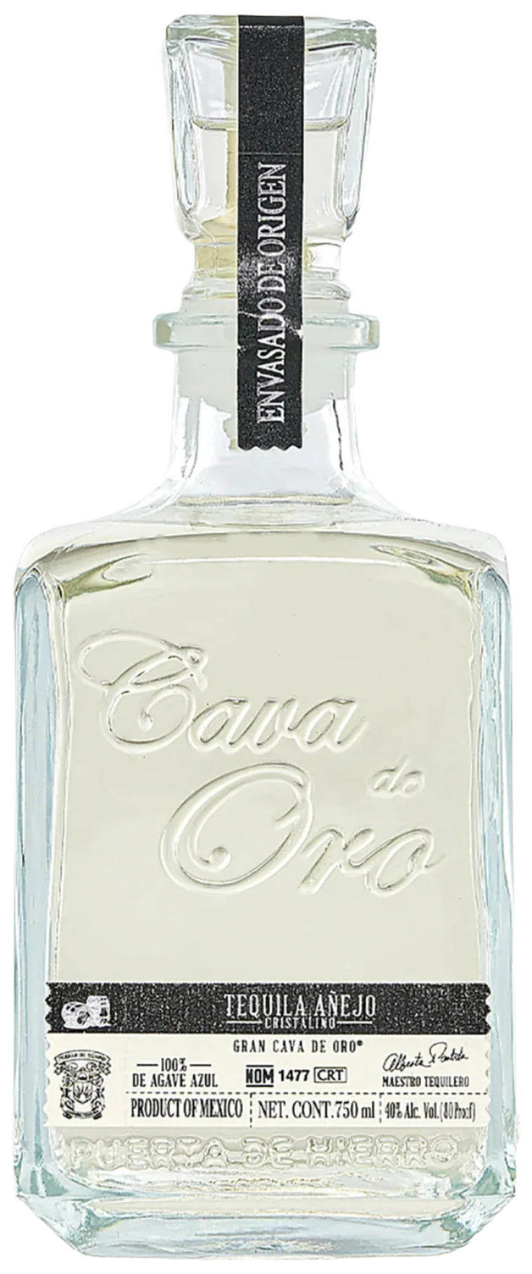 CAVA DE ORO TEQUILA ANEJO CRISTALINO 750ML LIQ