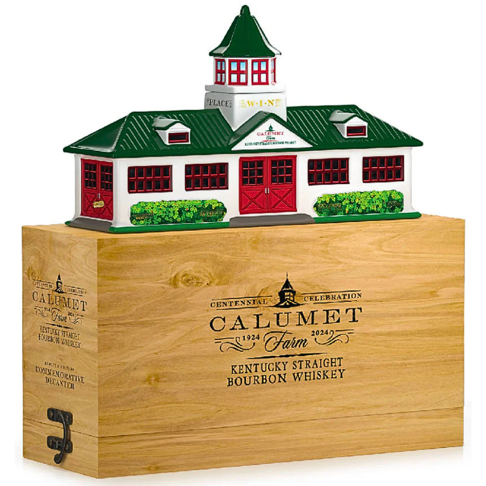 CALUMET FARM BOURBON STRAIGHT 100TH ANNIVERSARY CERAMIC FARM DECANTER 750ML LIQ