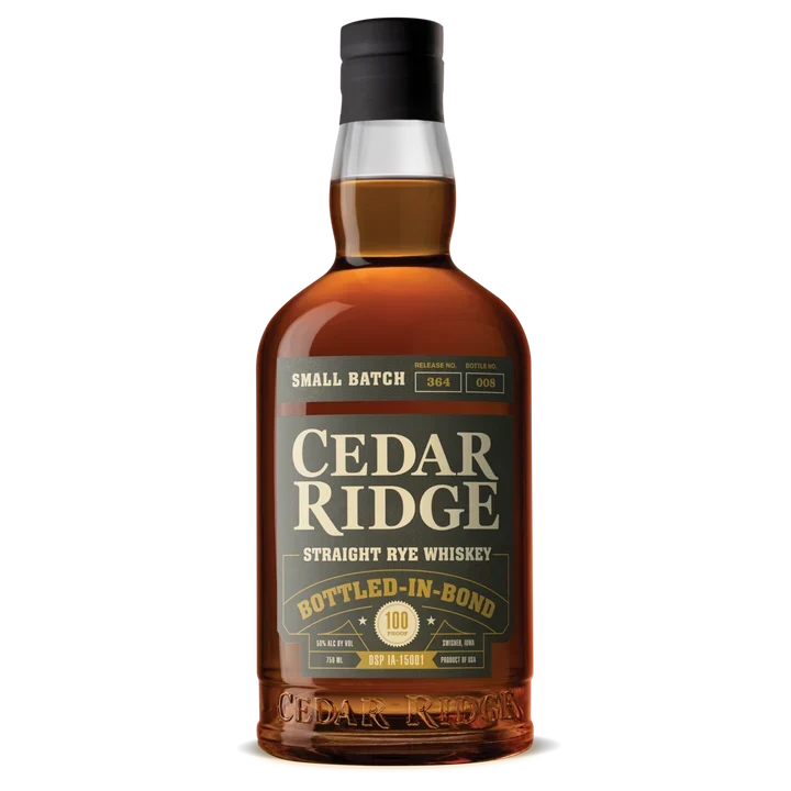 CEDAR RIDGE WHISKEY STRAIGHT RYE SMALL BATCH BOTTLED IN BOND 750ML LIQ