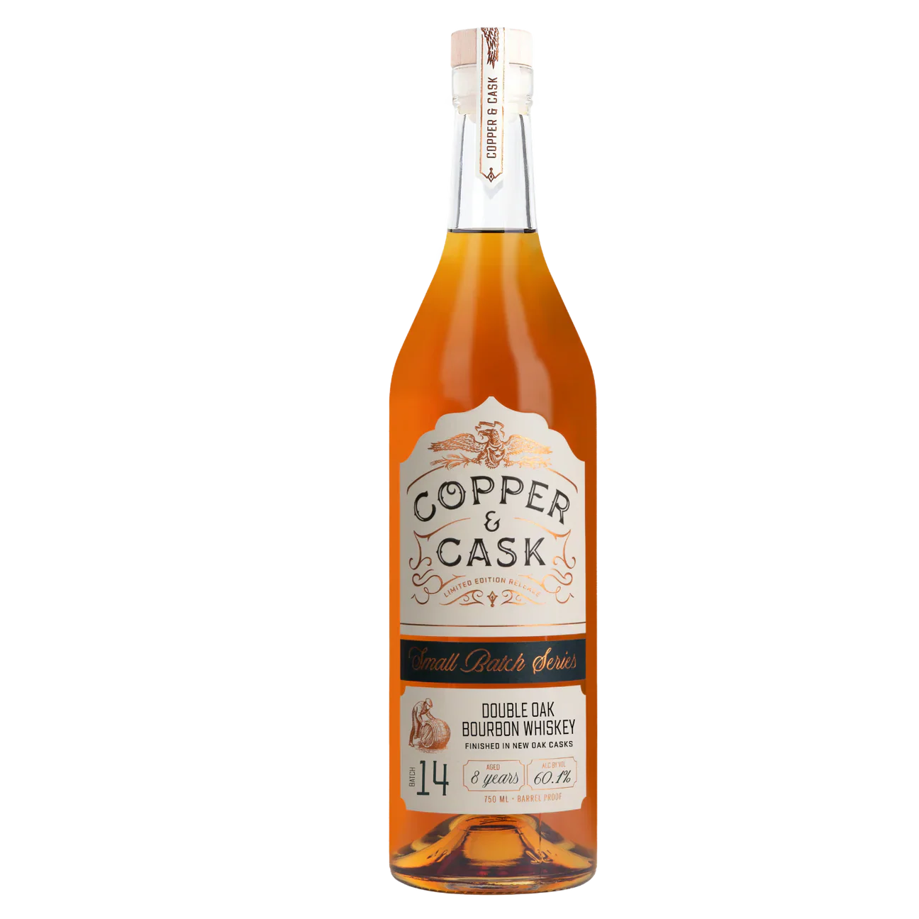 COPPER & CASK BOURBON DOUBLE OAK SMALL BATCH SERIES INDIANA 8YR 750ML LIQ