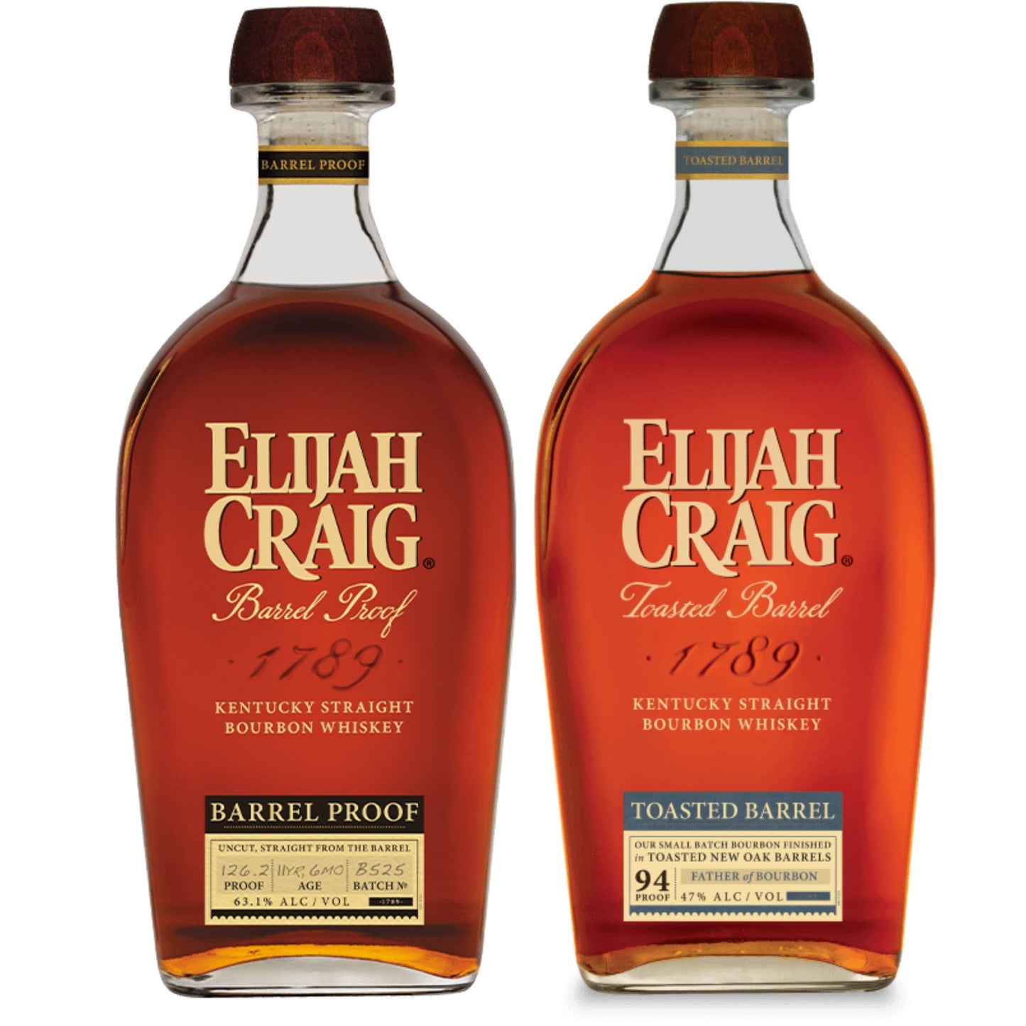 Elijah Craig Bourbon Batch B525 + Elijah Craig Toasted Bourbon