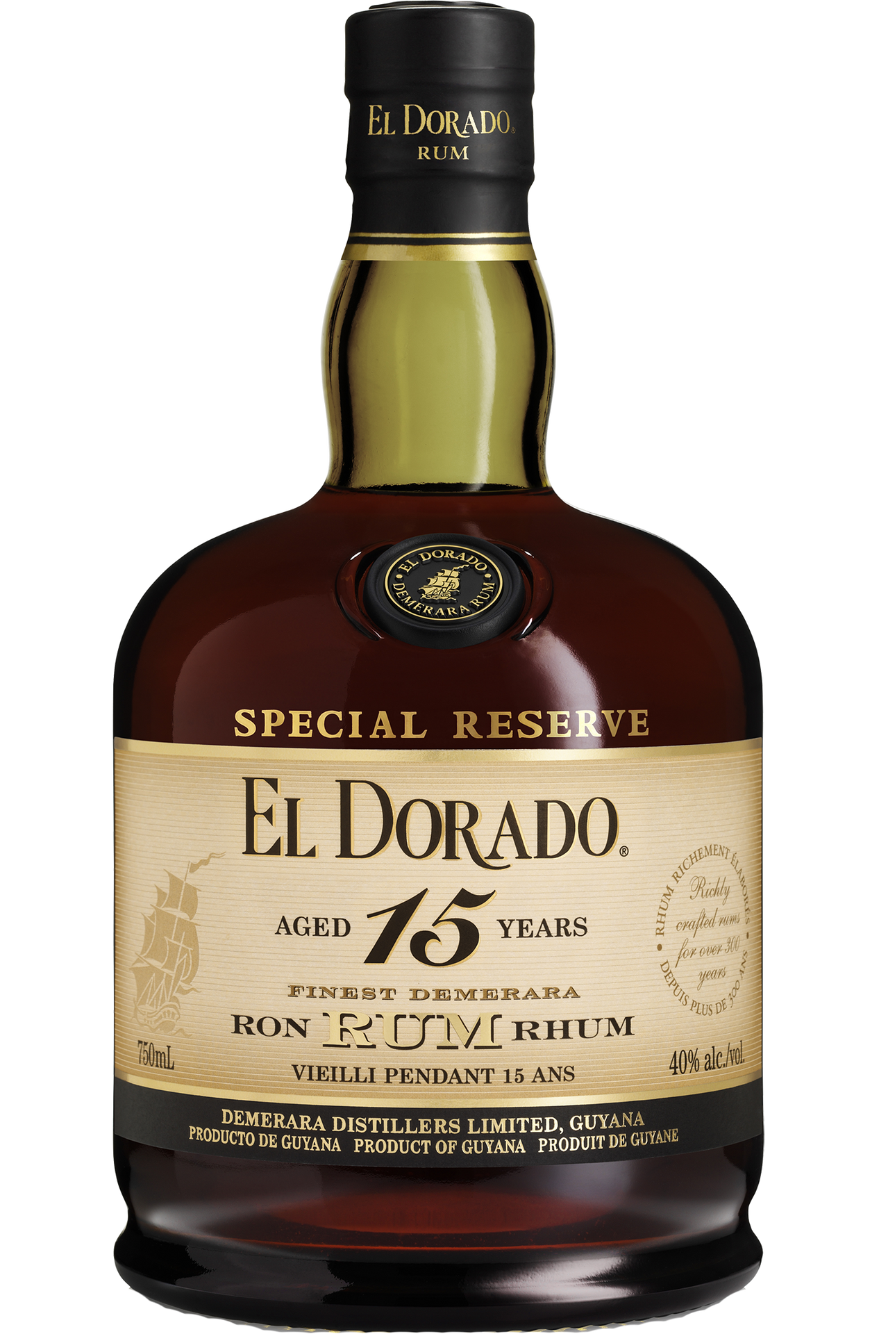 EL DORADO RUM SPECIAL RESERVE GUYANA 15YR 750ML Spirits
