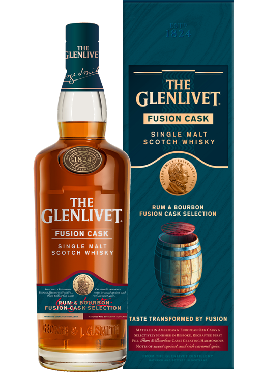 GLENLIVET SCOTCH SINGLE MALT FUSION RUM & BOURBON CASK SELECTION 750ML LIQ