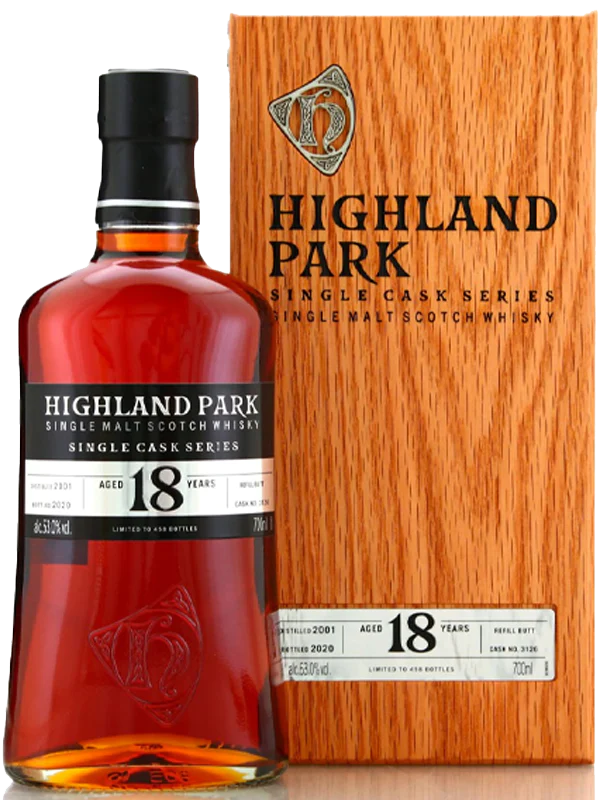 HIGHLAND PARK SCOTCH SINGLE CASK SERIES FIRST FILL EUROPEAN OAK SHERRY BUT 18YR 750ML LIQ