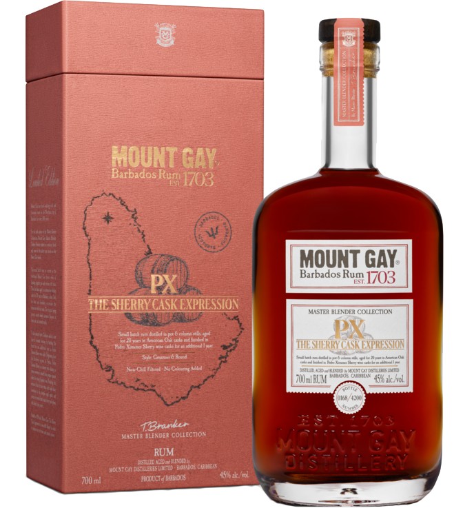 MOUNT GAY RUM MASTER BLENDER COLLECTION PX THE SHERRY CASK EXPRESSION BARBADOS 700ML LIQ