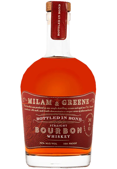 MILAM & GREENE BOURBON STRAIGHT BOTTLE IN BOND TENNESSEE 4YR 750ML LIQ