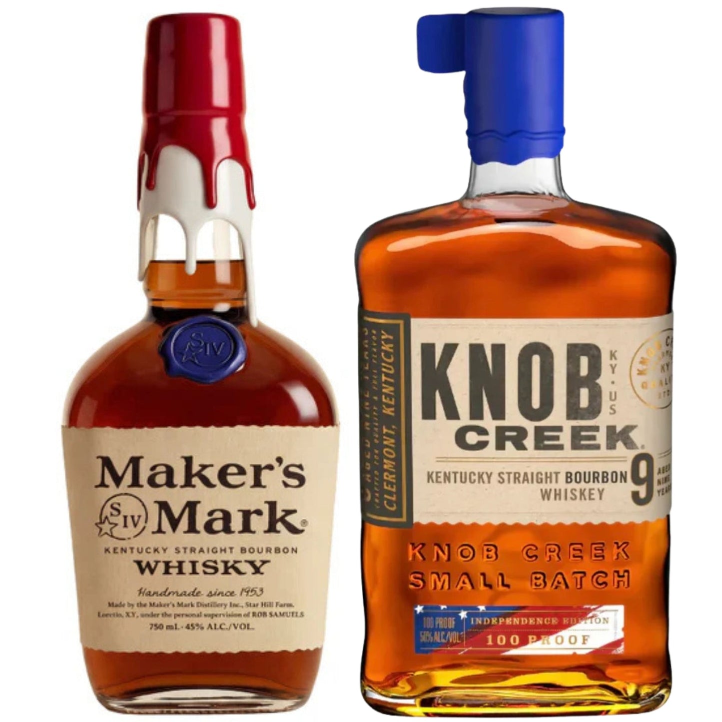 Makers Mark & Knob Creek Bourbon 250th Anniversary 2 Bottle Bundle