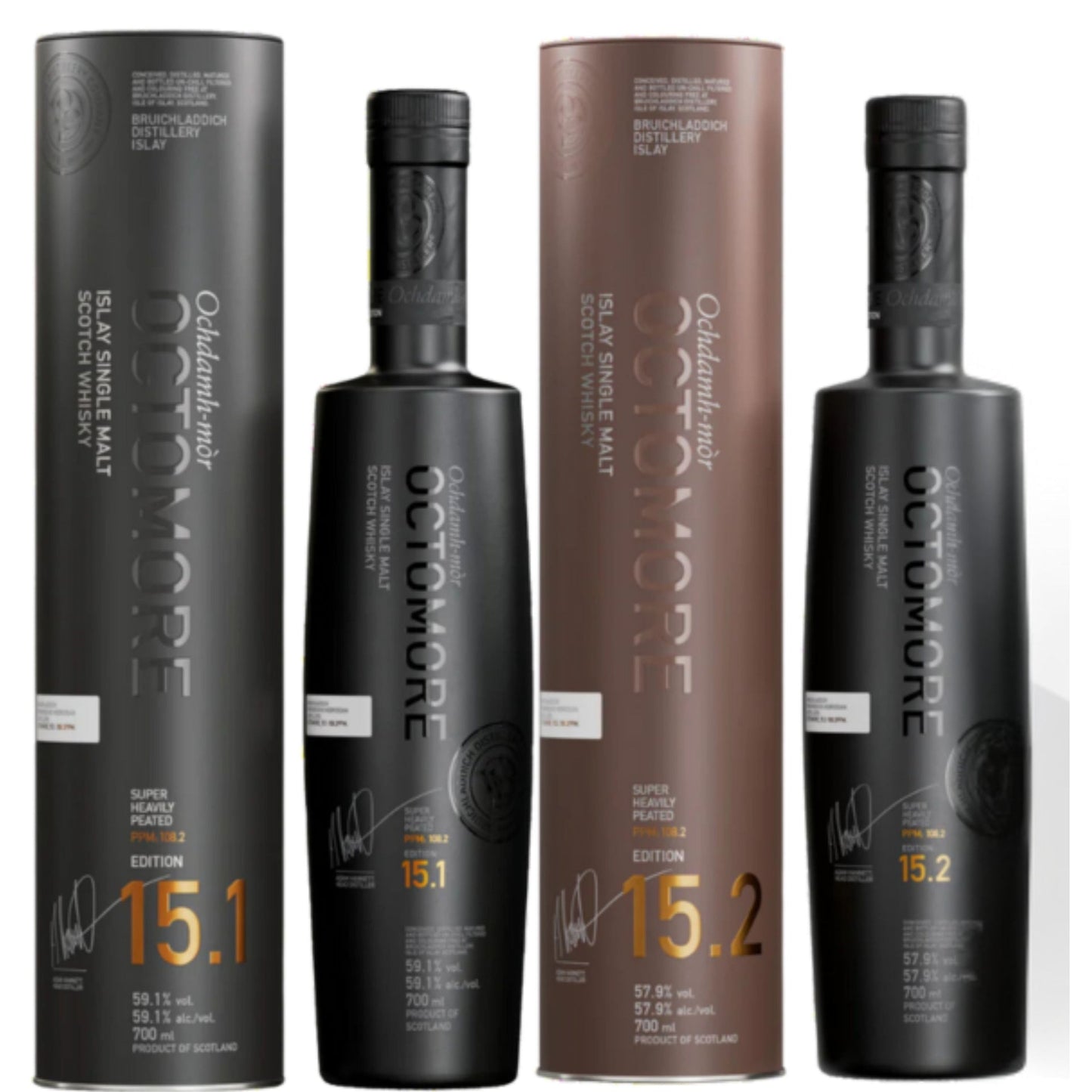 Bruichladdich Octomore Scotch 15.1 & 15.2 Edition 2 Bottle Bundle