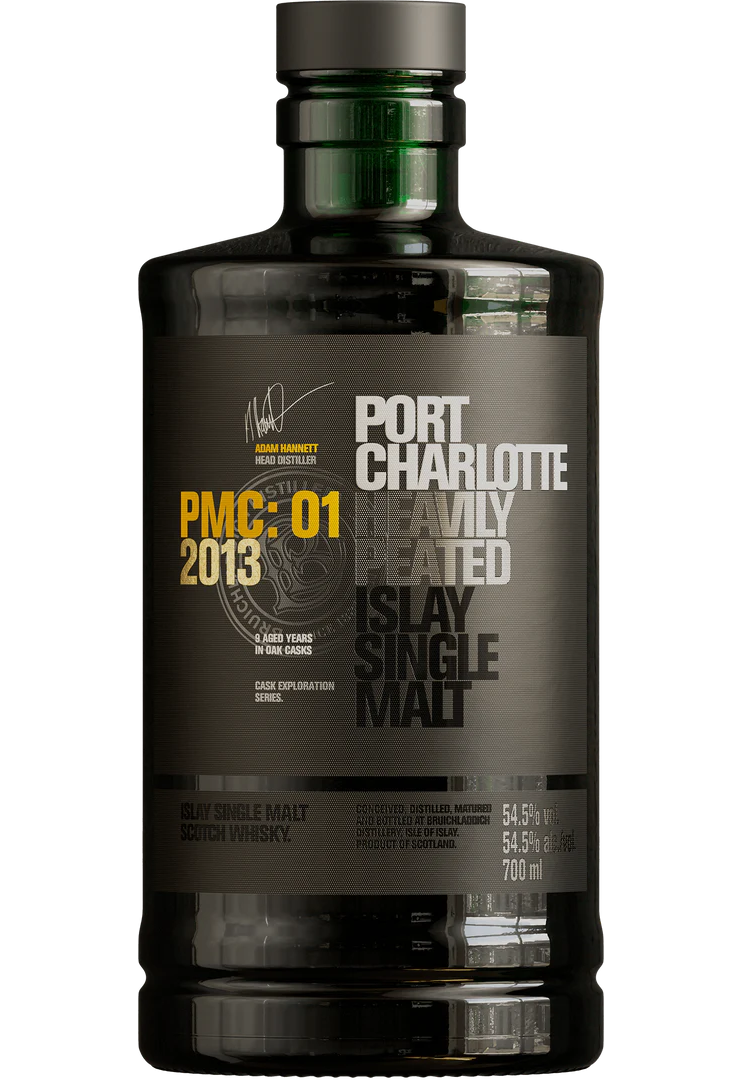BRUICHLADDICH SCOTCH SINGLE MALT PORT CHARLOTTE PMC:01 HEAVILY PEATED 2013 750ML LIQ