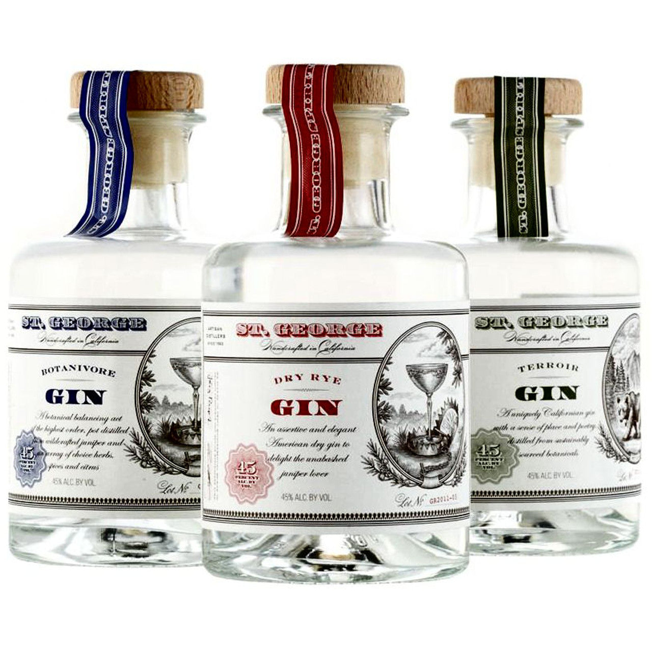 ST GEORGE GIN DRY/TERROIR/BOTANIVORE 3X200ML Spirits