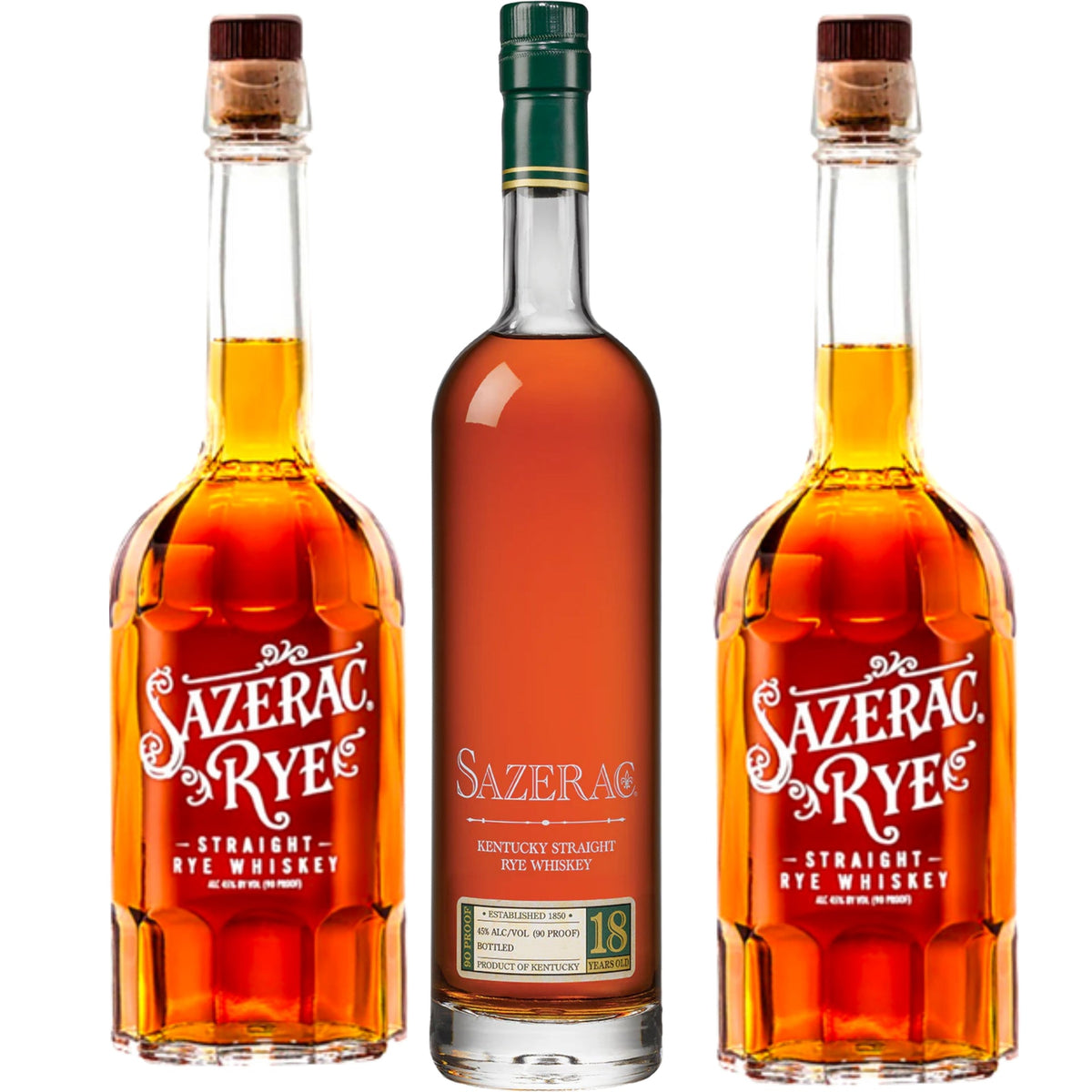Sazerac Whiskey Rye 2025 Edition + 2 Sazerac Whiskey Rye 750ML