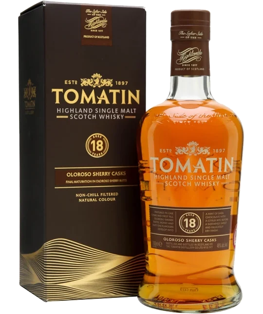 TOMATIN SCOTCH SINGLE MALT OLOROSO SHERRY CASK 18YR 92PF 750ML LIQ