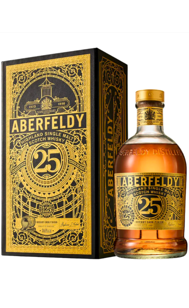 ABERFELDY SCOTCH SINGLE MALT SHERRY CASK FINISH LIMITED 125TH ANNIVERSARY EDITION HIGHLAND 25YR 700ML LIQ