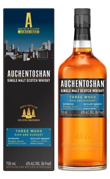 AUCHENTOSHAN SCOTCH SINGLE MALT THREE WOOD 750ML Spirits