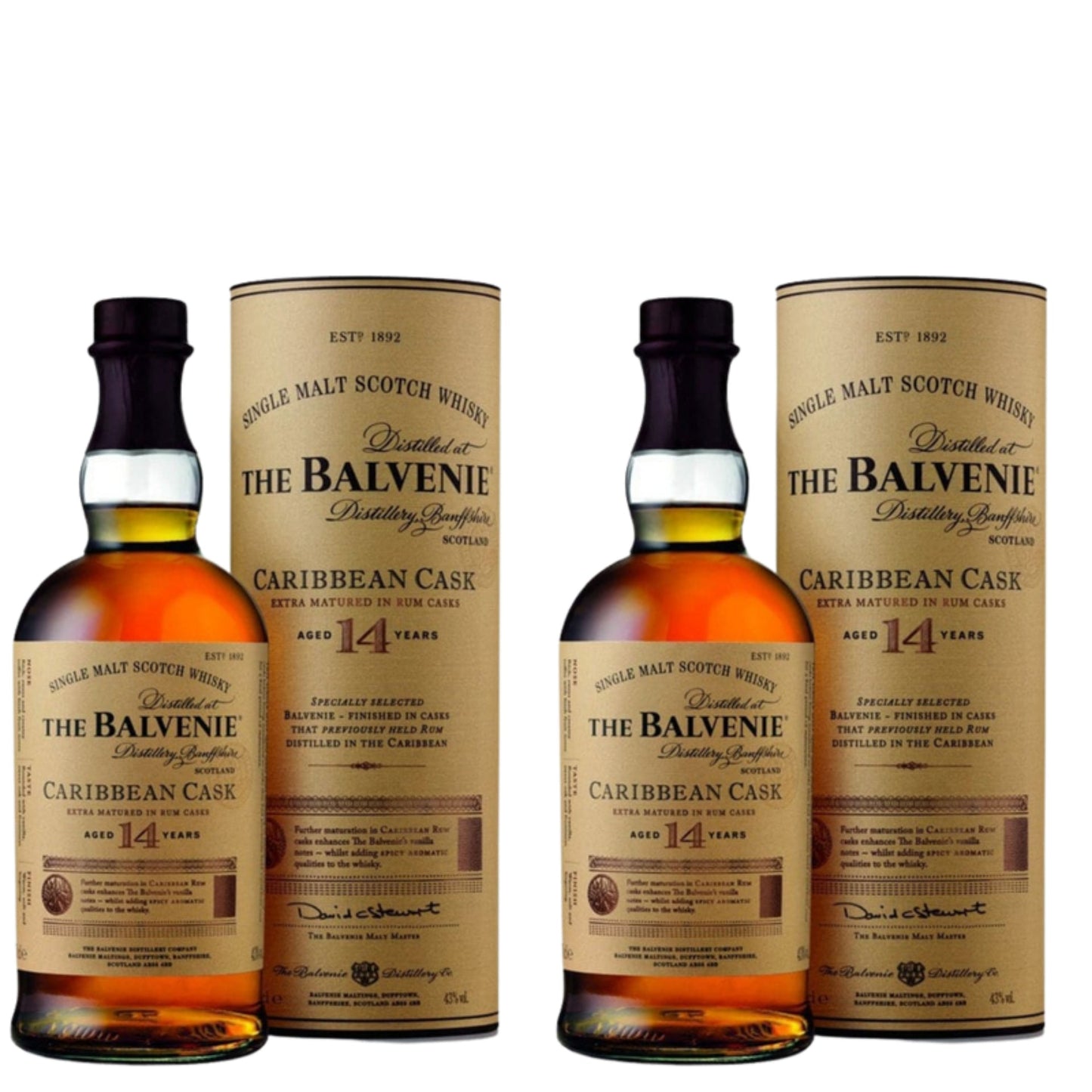 Balvenie Scotch Single Malt 14YR 200ML 2 Bottle Bundle