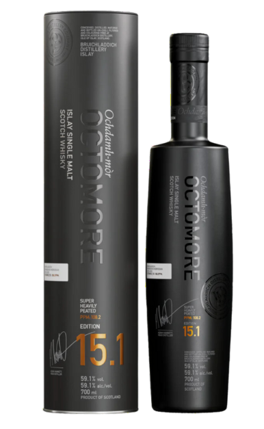 BRUICHLADDICH OCTOMORE SCOTCH SINGLE MALT ISLAY SUPER HEAVILY PEATED 15.1 EDITION 700ML LIQ