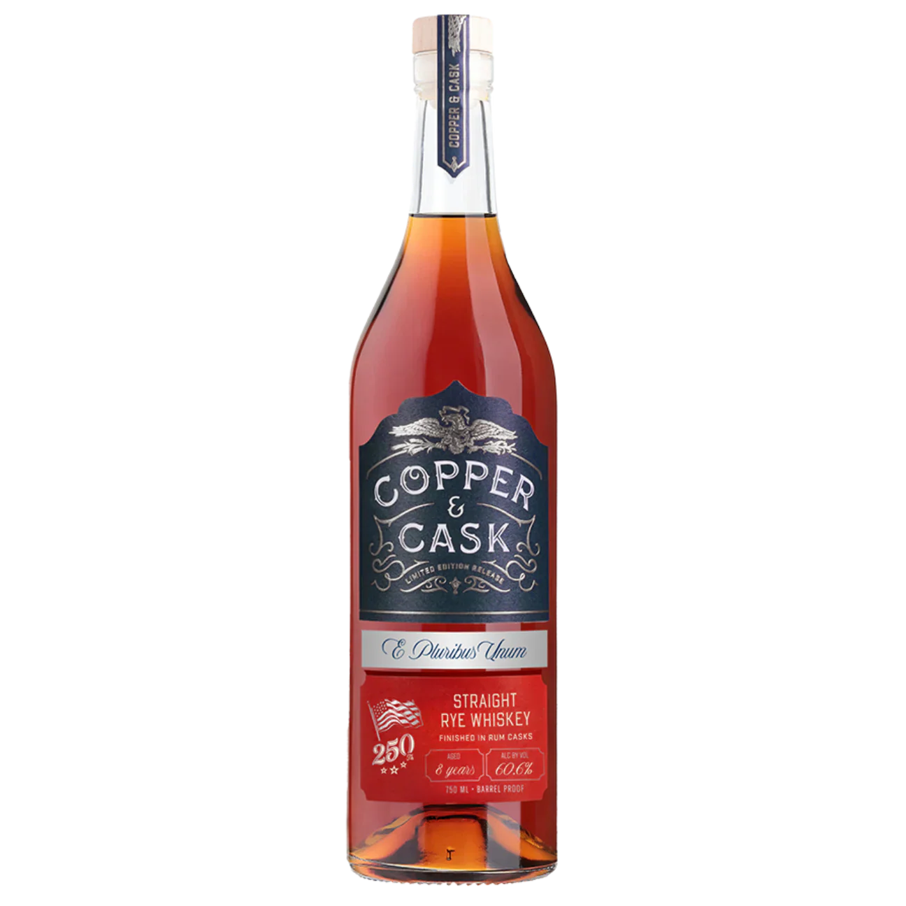 COPPER & CASK WHISKEY RYE LIMITED AMERICA 250TH ANNIVERSARY RELEASE 8YR INDIANA 750ML LIQ