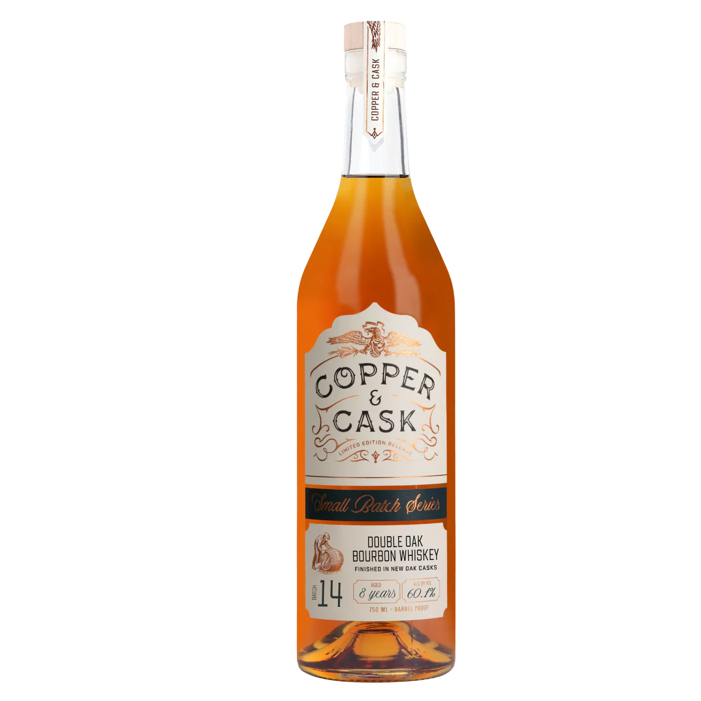 COPPER & CASK BOURBON DOUBLE OAK SMALL BATCH SERIES INDIANA 7YR 750ML LIQ