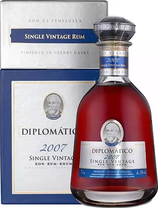 DIPLOMATICO RUM SINGLE VINTAGE VENEZUELA 2007 VTG 750ML Spirits