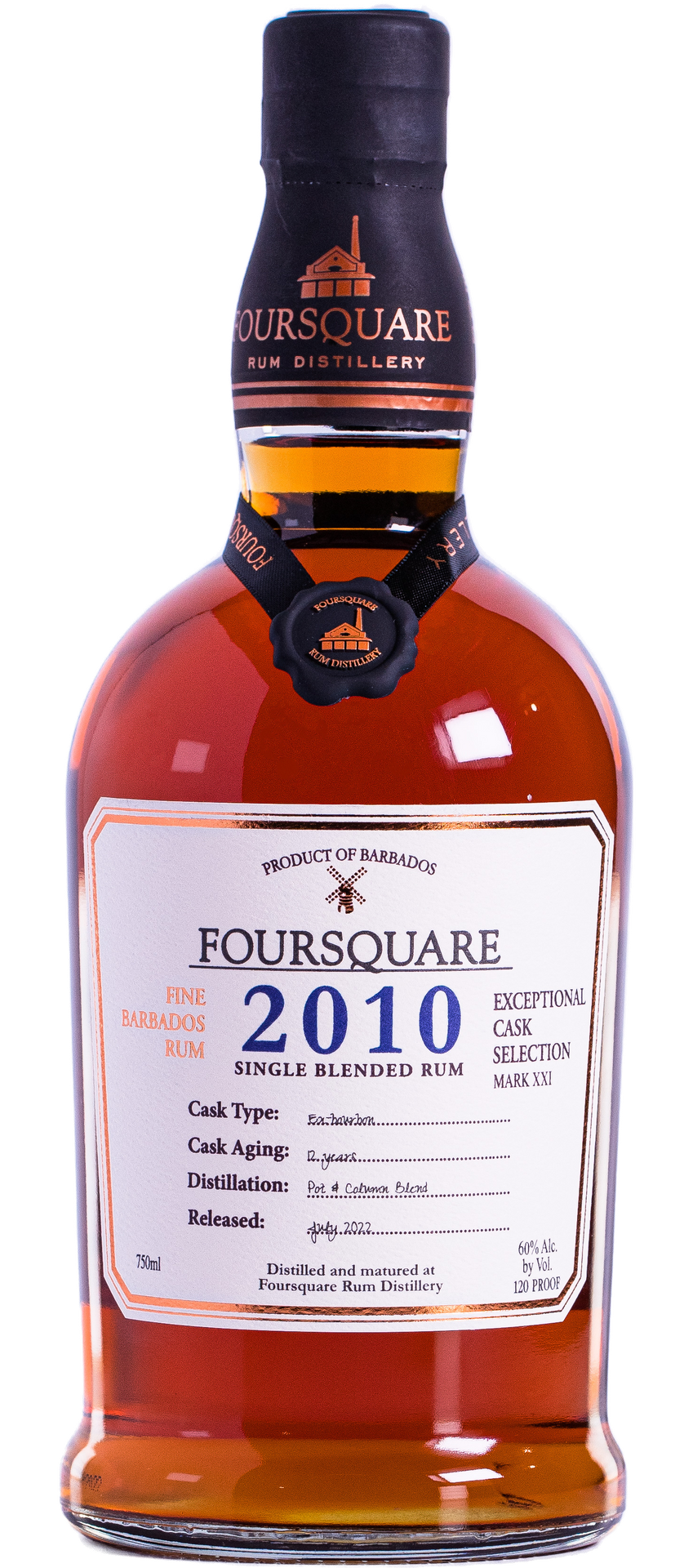 FOURSQUARE RUM SINGLE BLENDED EXCEPTIONAL CASK SELECTION BARBADOS 2010 750ML LIQ