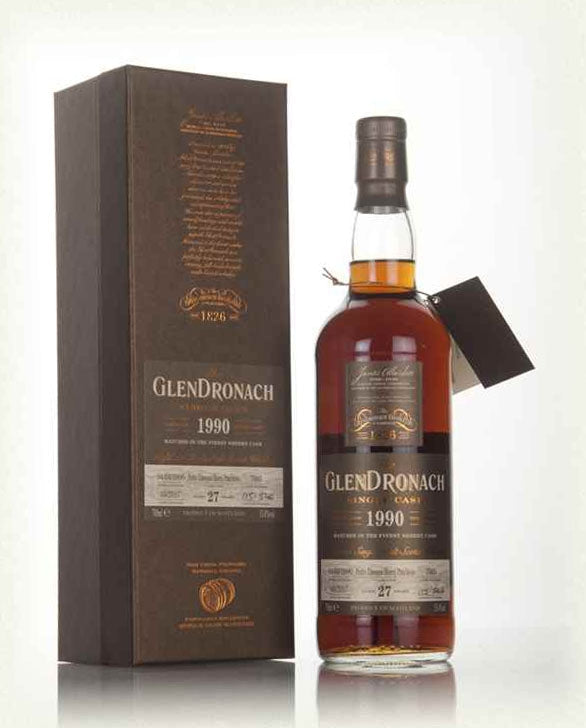 GLENDRONACH SCOTCH SINGLE MALT SINGLE CASK 1990 DISTILLED SHERRY CASK 105.8PF 27YR 750ML Spirits