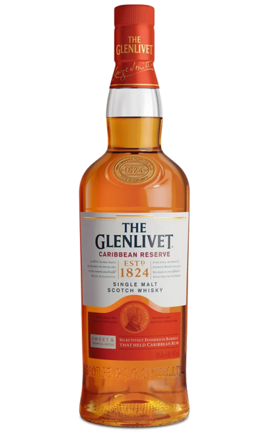 GLENLIVET SCOTCH SINGLE MALT CARIBBEAN RESERVE RUM BARREL SELECTION 750ML Spirits