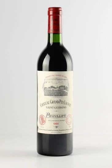 CHATEAU GRAND PUY LACOSTE SAINT GUIRONS PAUILLAC FRANCE 1986 WINE