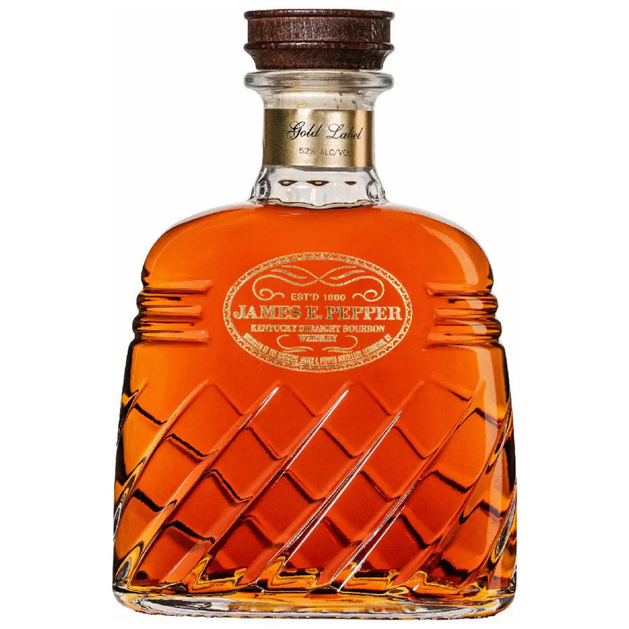 JAMES E PEPPER BOURBON GOLD LABEL DECANTER BARREL PROOF 750ML LIQ