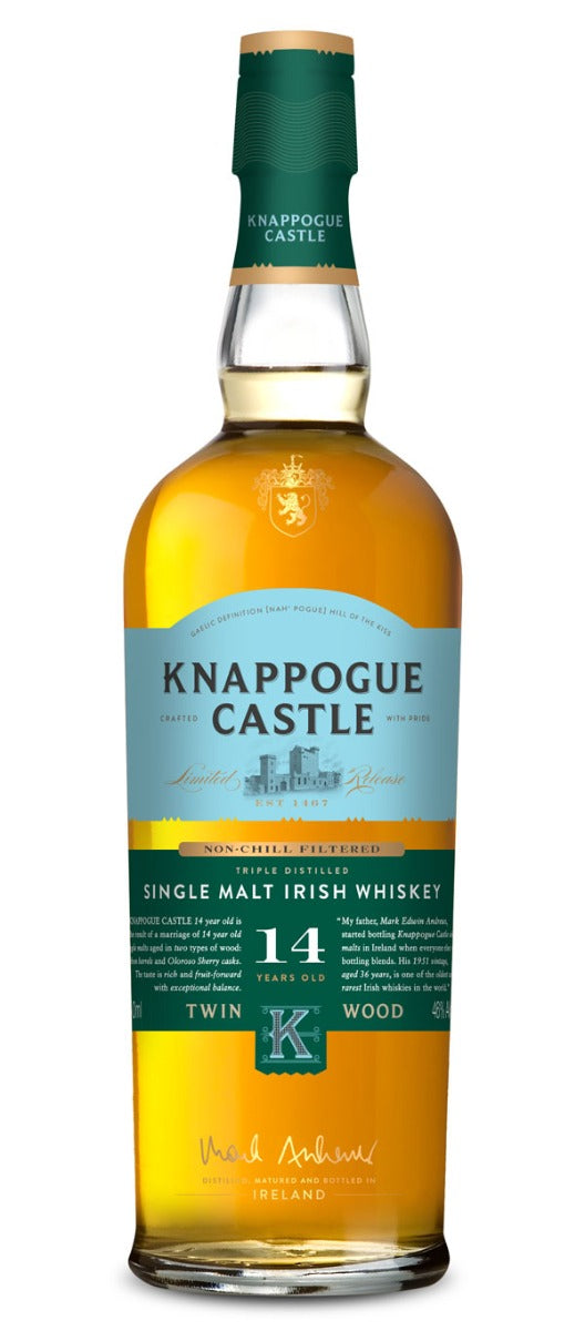 KNAPPOGUE CASTLE WHISKEY TWIN WOOD IRISH 14YR 750ML Spirits