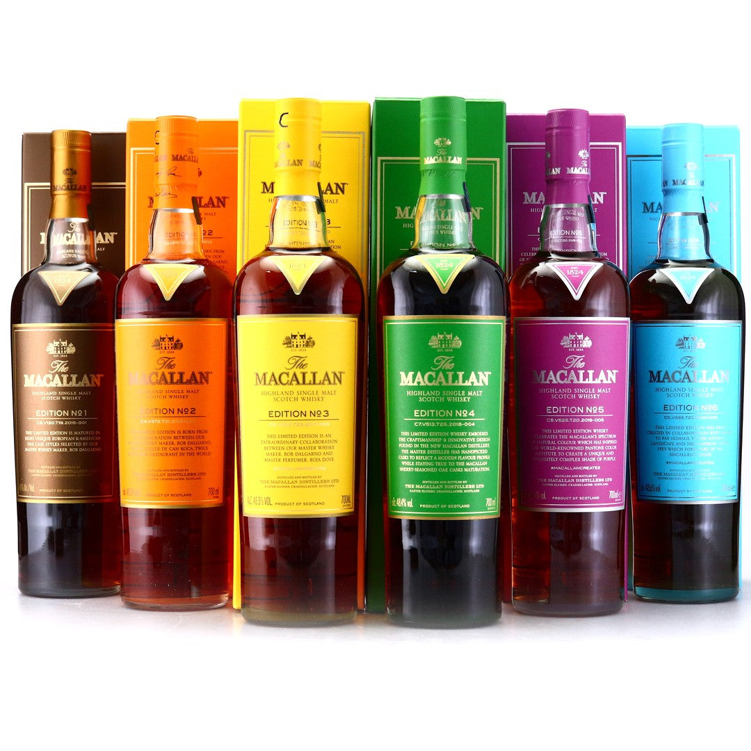MACALLAN SCOTCH SINGLE MALT EDITIONS 1-6 SET 750ML Spirits