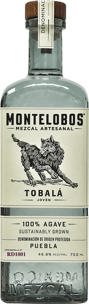 MONTELOBOS MEZCAL ARTESANAL TOBALA JOVEN PUEBLA MEXICO 750ML LIQ
