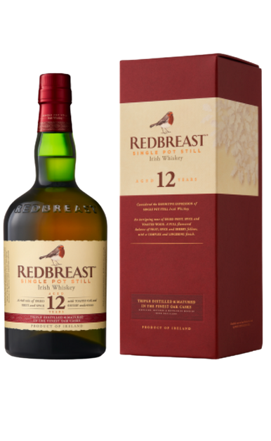 REDBREAST WHISKEY IRISH SINGLE POT STILL 12YR 750ML Spirits