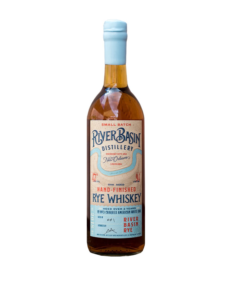 RIVER BASIN WHISKEY RYE OAK AGED HAND FINISH LOUISIANA 750ML Spirits