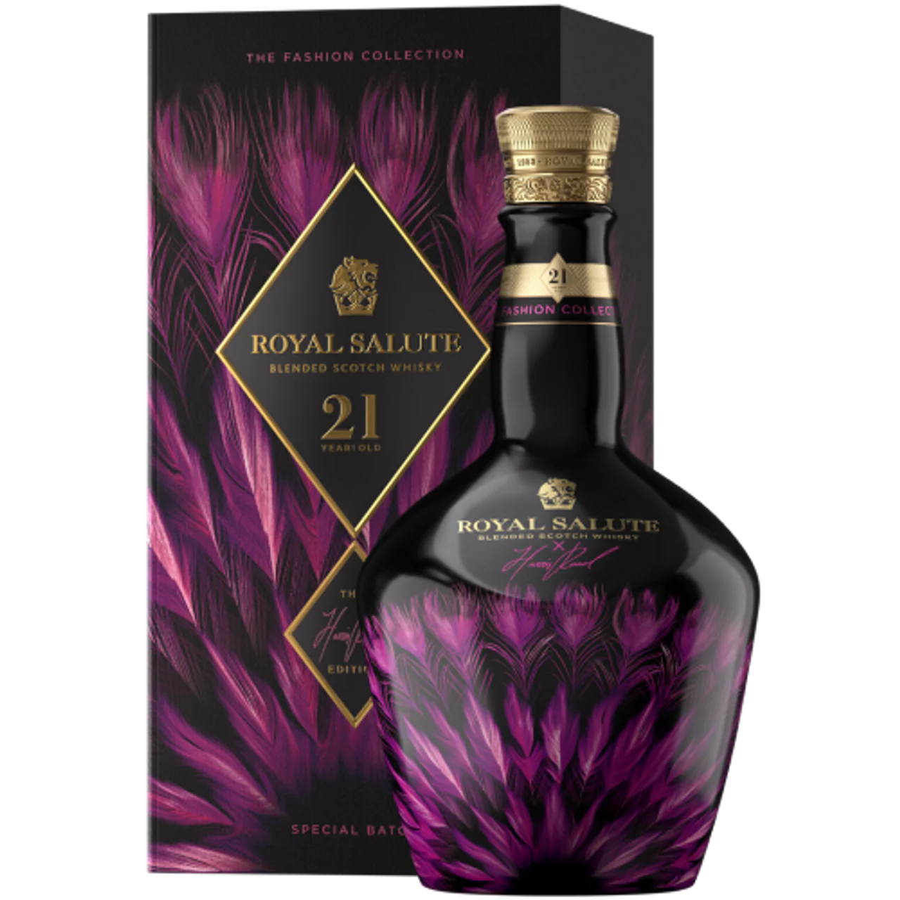 CHIVAS BROTHERS ROYAL SALUTE X HARRIS REED SCOTCH BLENDED LIMITED FASHION EDITION PURPLE BOTTLE 21YR 700ML LIQ