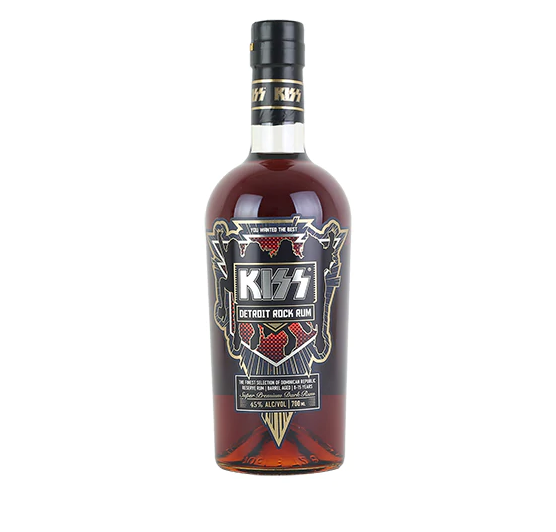 KISS RUM DARK SUPER PREMIUM DETROIT ROCK DOMINCAN REPUBLIC 700ML Spirits