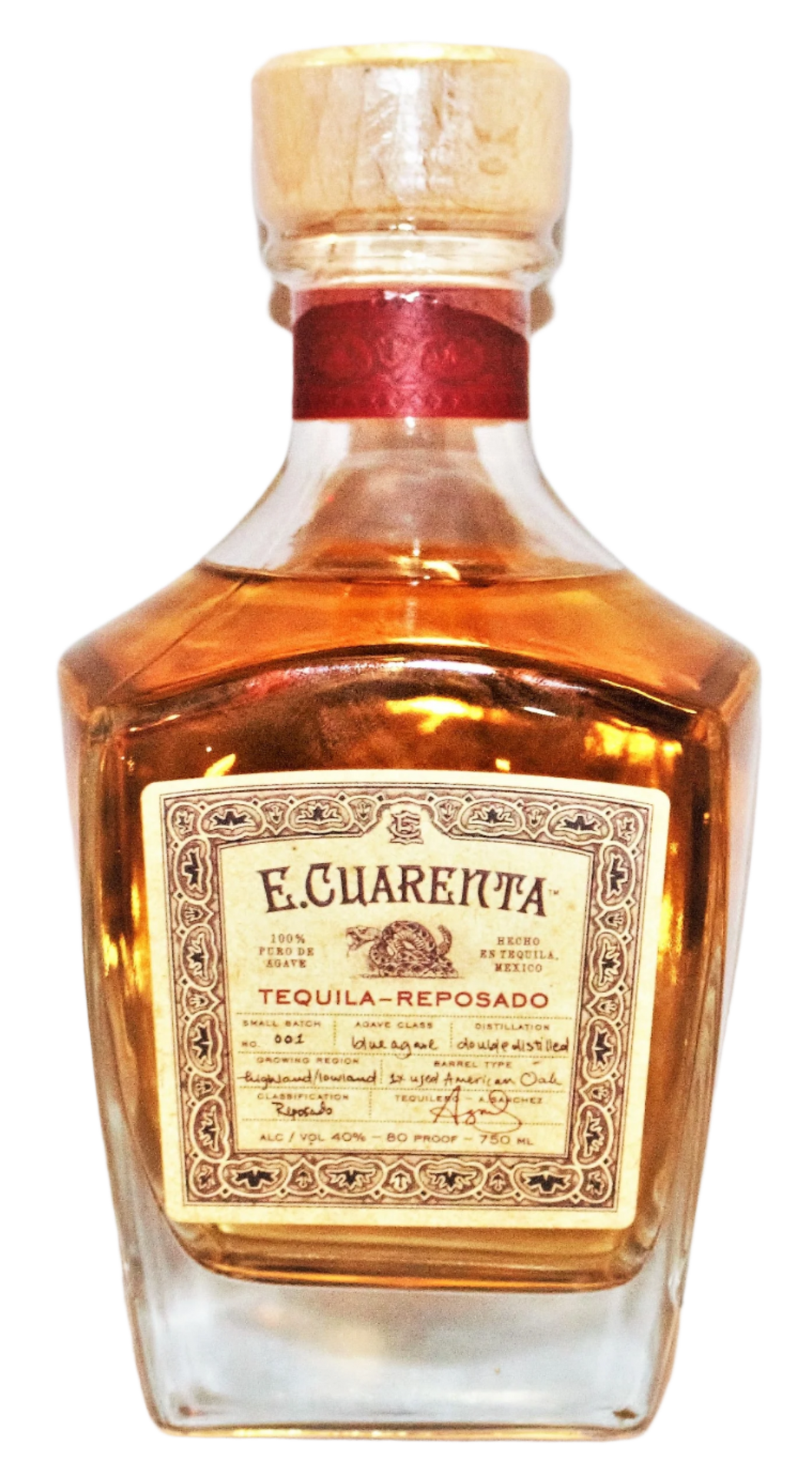 E CUARENTA TEQUILA REPOSADO 750ML Spirits