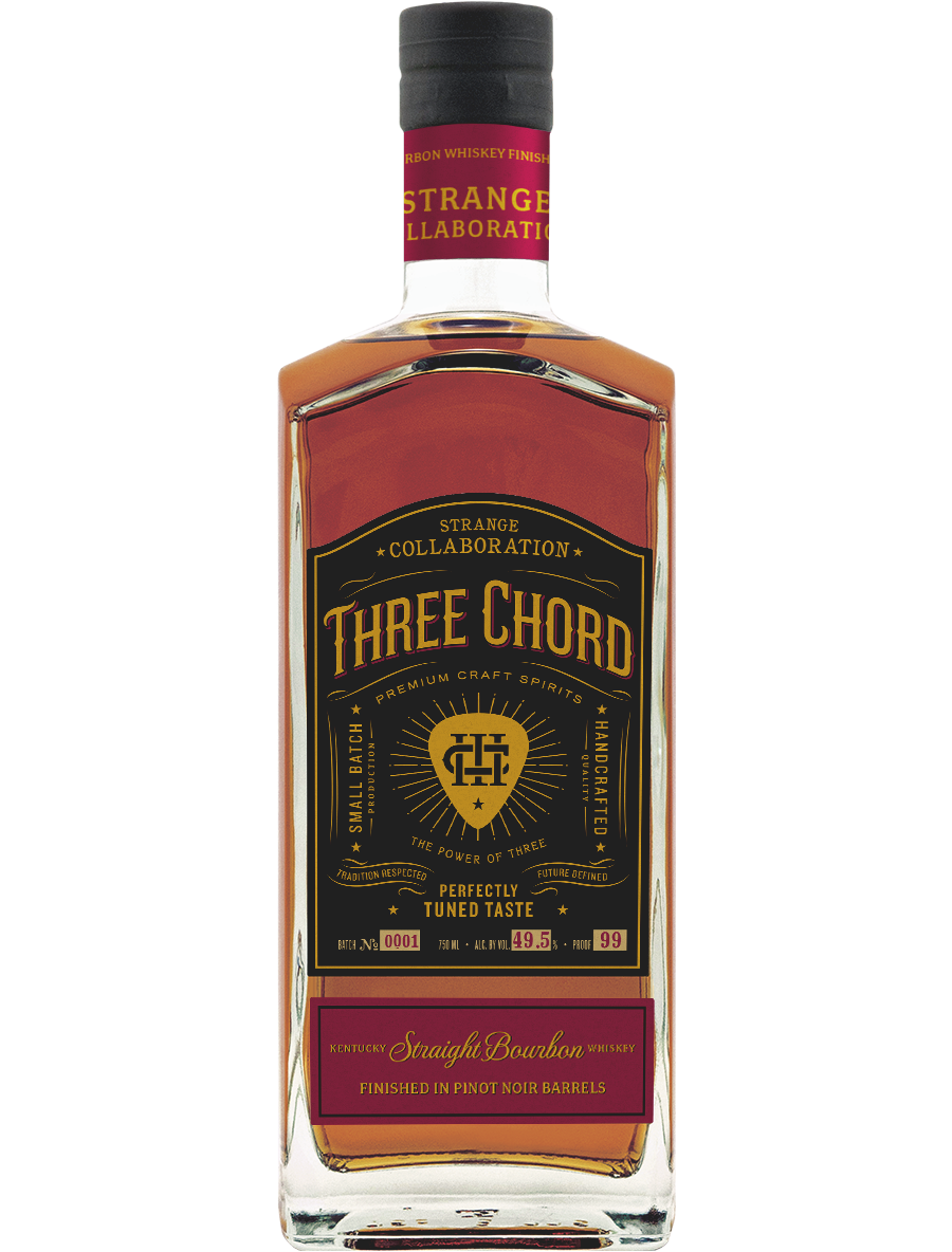 THREE CHORD STRANGE COLLABORATION BOURBON STRAIGHT FINISHED IN PINOT NOIR BARRELS KENTUCKY 750ML Spirits