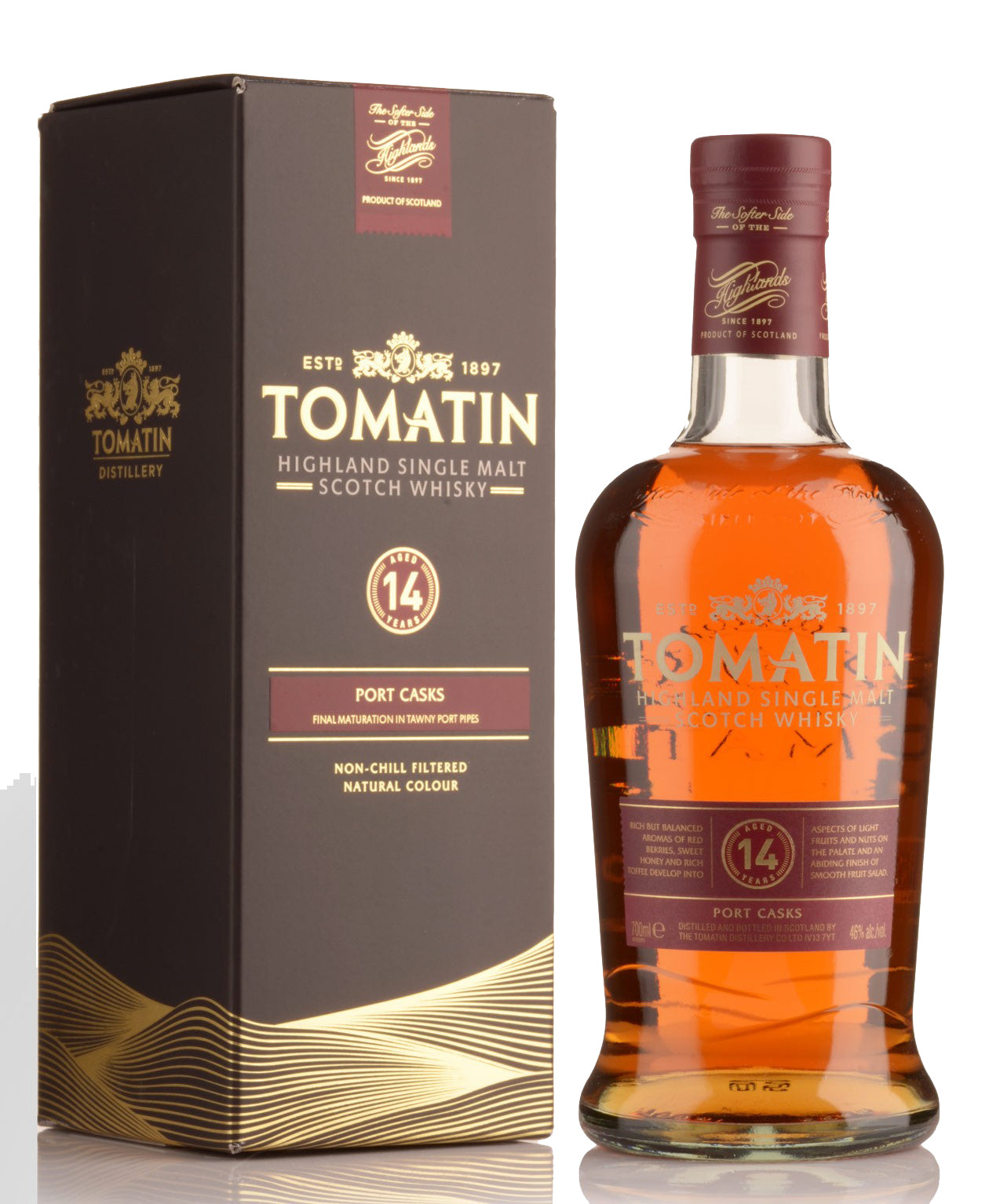 TOMATIN SCOTCH SINGLE MALT PORT WOOD FINISH 14YR 92PF 750ML Spirits
