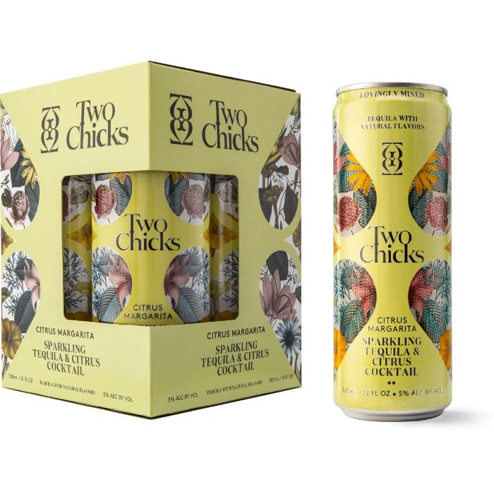 TWO CHICKS TEQUILA MARGARITA CITRUS COCKTAIL SPARKLING 4X12OZ CANS