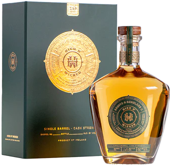 HIGH N WICKED SAINTS AND SCHOLARS WHISKEY SINGLE BARREL CASK STRENGTH IRISH 19YR 750ML