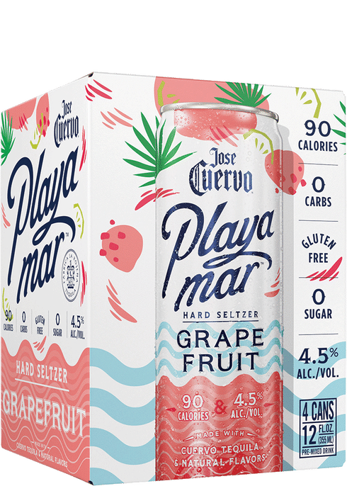 JOSE CUERVO PLAYA MAR HARD SELTZER GRAPEFRUIT 4X12OZ CANS